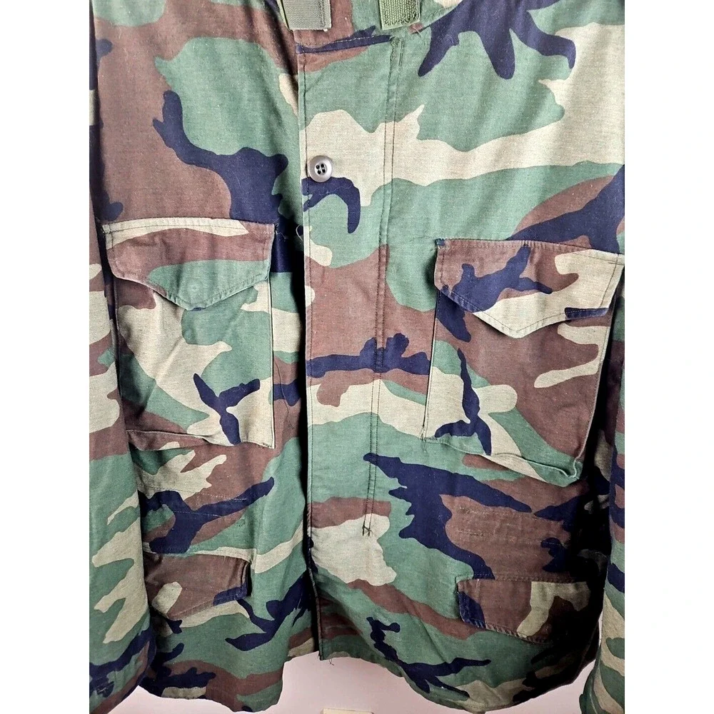 US Military Camo Field Jacket Coat Cold Weather LARGE REGULAR w/ LINER Alpha USA